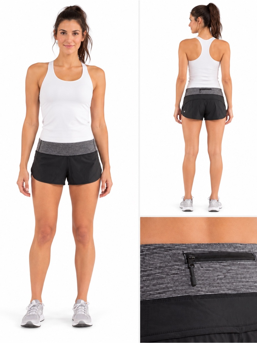 Size 2 Lululemon Women’s Lot of 2 Speed Up 2.5” & Run Speed Shorts Black Red - Picture 3 of 11